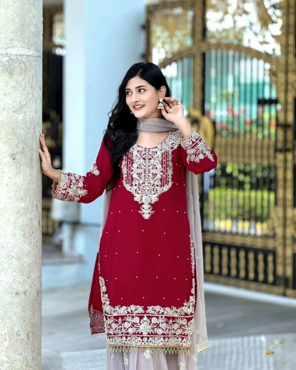 Luxury chiffon party garara Dress - Image 3