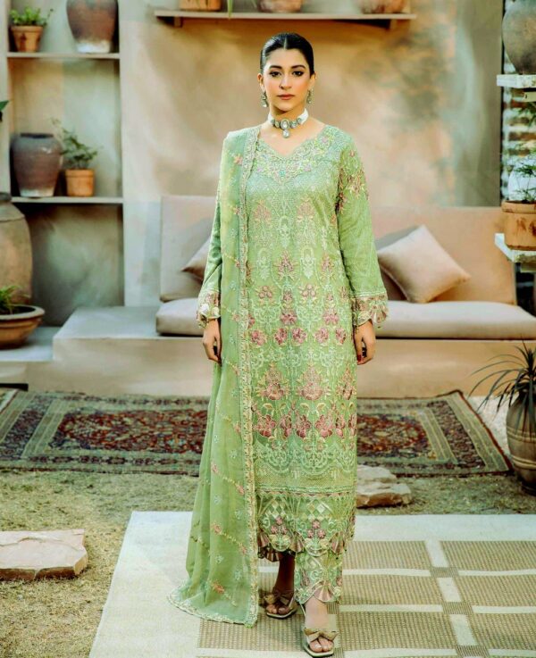 Pakistani Chiffon Unstiched Party Dress - Image 2