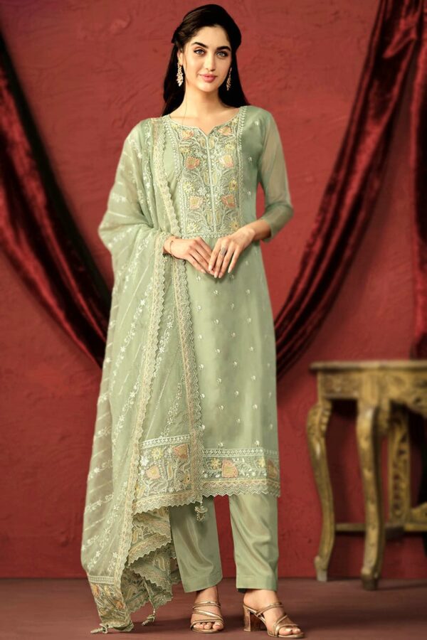 Soft Organza Unstiched Party Dress