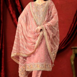 Soft Organza Unstiched Party Dress
