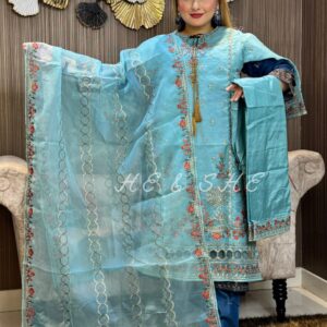Soft Organza Full Stitched Superhit Party Dress