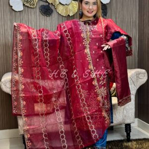 Soft Organza Full Stitched Superhit Party Dress