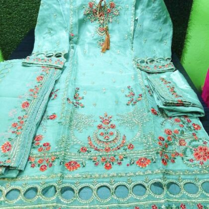 Soft Organza Full Stitched Superhit Party Dress