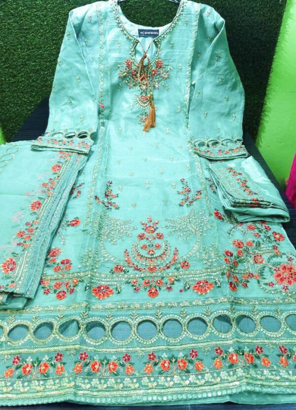Soft Organza Full Stitched Superhit Party Dress - Image 6