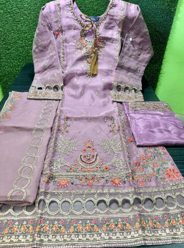 Soft Organza Full Stitched Superhit Party Dress - Image 8